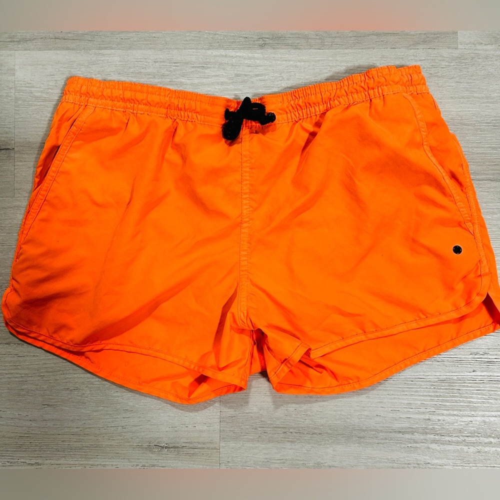 H&M Orange Shorts Swim Bathing Suit With Liner Elastic Waistband Men’s Size S